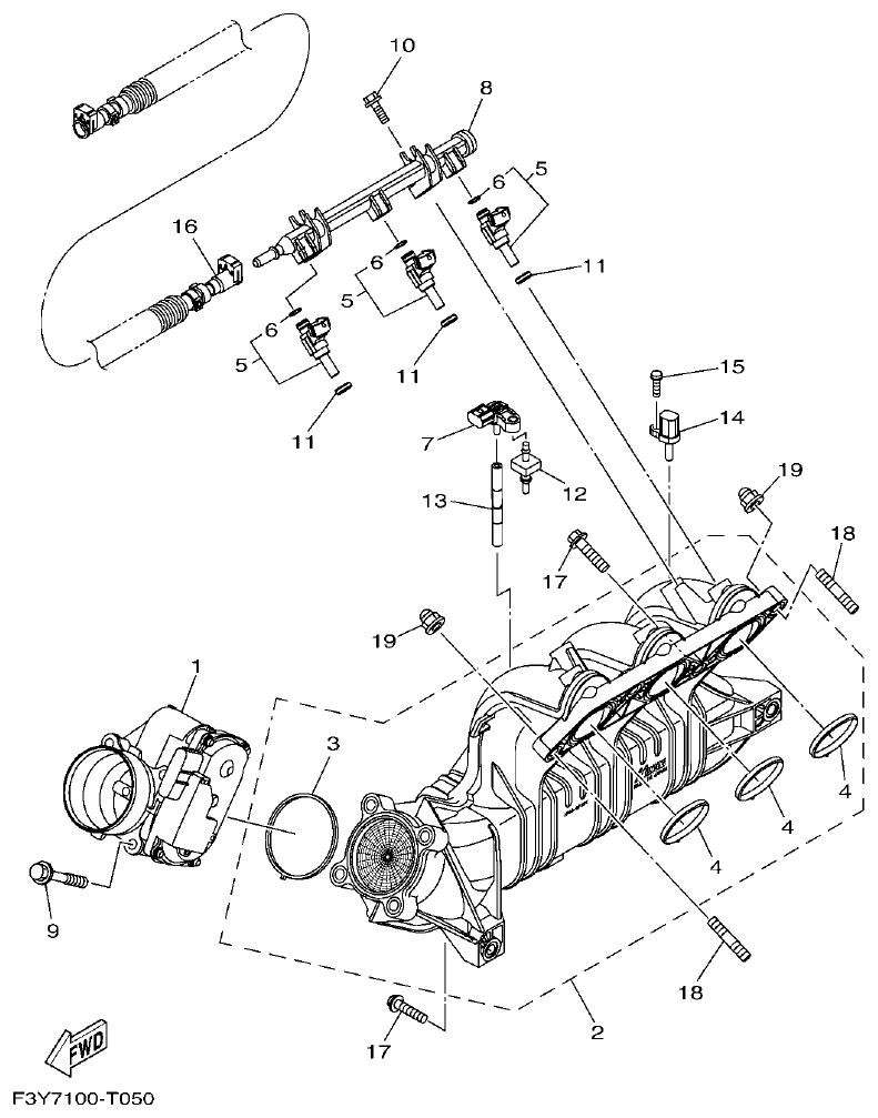 Yamaha VX1050AV INTAKE parts diagram